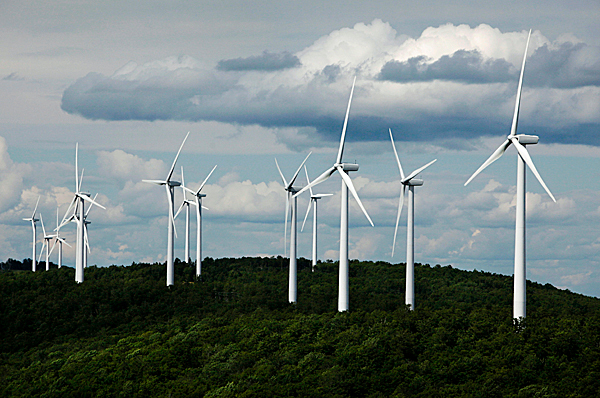 A cluster of windmills catches the wind blowing on Stetson Mountain in Township 8, Range 3 recently. A cluster of windmills catches the wind blowing on Stetson Mountain in Township 8, Range 3 recently.