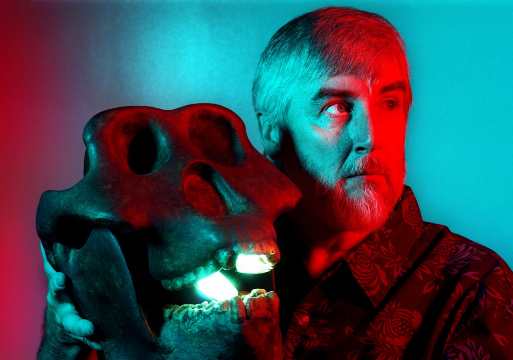 Loren Coleman holds a plaster skull made from fossils of Gigantopithecus, which scientists believe to be the largest primate to have existed. It is believed to have lived 5.5 million years ago. (NEWS Photo by Anthony Robert La Penna) Loren Coleman holds a plaster skull made from fossils of Gigantopithecus, which scientists believe to be the largest primate to have existed. It is believed to have lived 5.5 million years ago. (NEWS Photo by Anthony Robert La Penna)