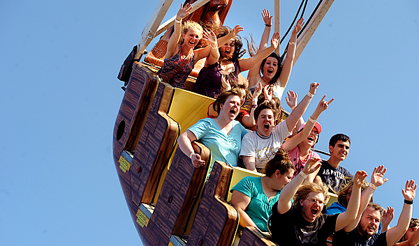 THE SWING OF SUMMER Fair-goers enjoy a ride on the Sea Dragon at the 160th Bangor State Fair in Bass Park on Monday. The fair runs through Sunday, Aug. 9. (BANGOR DAILY NEWS PHOTO BY GABOR DEGRE)
CAPTION
People enjoy the ride on the Sea Dragon at the 160th Bangor State Fair in Bass Park Monday. The fair runs through this Sunday. (bangor Daily News/Gabor Degre) THE SWING OF SUMMER Fair-goers enjoy a ride on the Sea Dragon at the 160th Bangor State Fair in Bass Park on Monday. The fair runs through Sunday, Aug. 9. (BANGOR DAILY NEWS PHOTO BY GABOR DEGRE)
CAPTION
People enjoy the ride on the Sea Dragon at the 160th Bangor State Fair in Bass Park Monday. The fair runs through this Sunday. (bangor Daily News/Gabor Degre)
