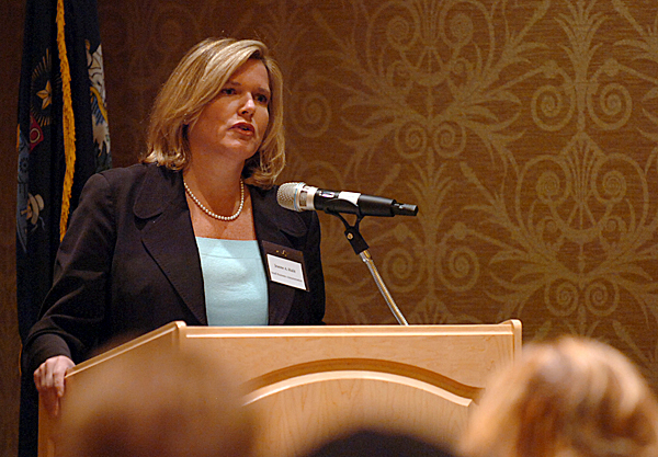 Jeanne Hulit, the New England Regional Administrator for the Small Business Administration, speaks at the Maine Food Means Business conference Tuesday, Oct. 20, 2009 in Bangor. The event brought together the Maine Grocers Association and the Maine Food Producers Alliance to find new ways of collaborating to meet the needs of Maine's food industry. (Bangor Daily News/Bridget Brown) Jeanne Hulit, the New England Regional Administrator for the Small Business Administration, speaks at the Maine Food Means Business conference Tuesday, Oct. 20, 2009 in Bangor. The event brought together the Maine Grocers Association and the Maine Food Producers Alliance to find new ways of collaborating to meet the needs of Maine's food industry. (Bangor Daily News/Bridget Brown)