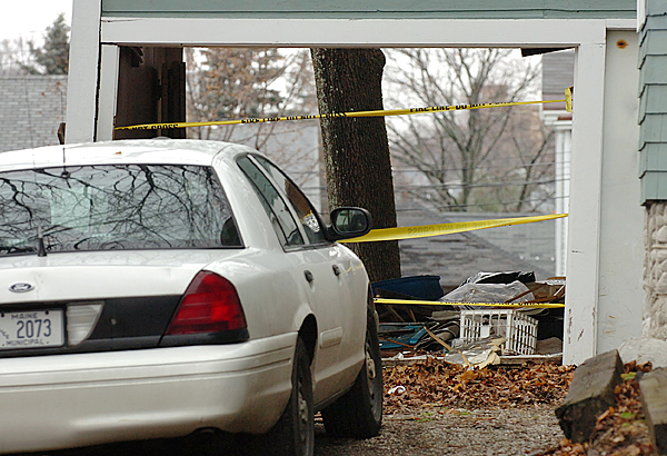 A garage where a vehicle crashed through Wednesday evening is seen Thursday, Nov. 26, 2009 at 80 Cumberland Street in Bangor. (Bangor Daily News/Bridget Brown) A garage where a vehicle crashed through Wednesday evening is seen Thursday, Nov. 26, 2009 at 80 Cumberland Street in Bangor. (Bangor Daily News/Bridget Brown)