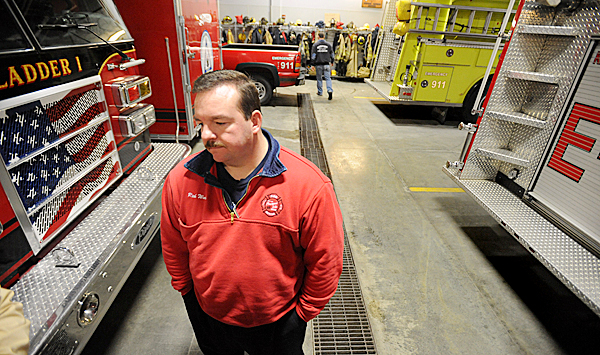 Presque Isle Deputy Fire Chief Rich Wark at the firehouse. Wark and all other firefighters on duty Thursday, Dec. 10, 2009 were surprised to hear that Timothy MacFarline was the person who allegedly set the fire at the Northeastern Packaging Company warehouse last month. MacFarline was well liked in the Fire Department and was among the call firefighters who showed up for most calls, training and other events. (Bangor Daily News/Gabor Degre) Presque Isle Deputy Fire Chief Rich Wark at the firehouse. Wark and all other firefighters on duty Thursday, Dec. 10, 2009 were surprised to hear that Timothy MacFarline was the person who allegedly set the fire at the Northeastern Packaging Company warehouse last month. MacFarline was well liked in the Fire Department and was among the call firefighters who showed up for most calls, training and other events. (Bangor Daily News/Gabor Degre)