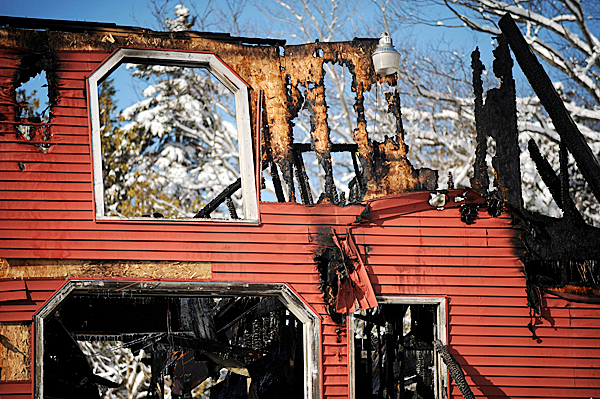 The remains of a barn on South Road in Holden that was destroyed by fire Wednesday night. The owners said that they had some pet rabbits and chickens in the barn and, unfortunately, some of them died in the fire. BANGOR DAILY NEWS PHOTO BY GABOR DEGRE The remains of a barn on South Road in Holden that was destroyed by fire Wednesday night. The owners said that they had some pet rabbits and chickens in the barn and, unfortunately, some of them died in the fire. BANGOR DAILY NEWS PHOTO BY GABOR DEGRE