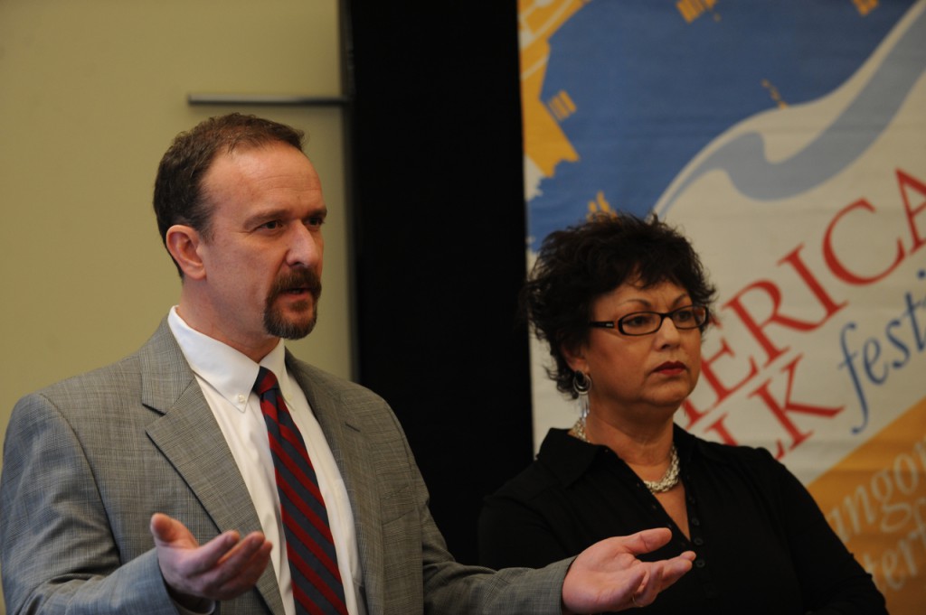 (BANGOR DAILY NEWS PHOTO BY KEVIN BENNETT)
CAPTION
American Folk Festival board member Rick Fornier, left, answers questions regarding the 2010 budget during a press conference on Tuesday, Jan. 26, 2010. With Fornier is board Chairwoman Maria Baeza. (Bangor Daily News/Kevin Bennett) (BANGOR DAILY NEWS PHOTO BY KEVIN BENNETT)
CAPTION
American Folk Festival board member Rick Fornier, left, answers questions regarding the 2010 budget during a press conference on Tuesday, Jan. 26, 2010. With Fornier is board Chairwoman Maria Baeza. (Bangor Daily News/Kevin Bennett)