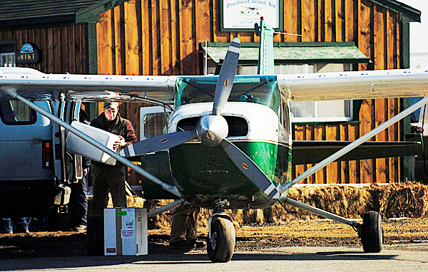 Cargo is loaded onto a small plane in front of Penobscot Island Air at the Knox County Regional Airport in Owls Head on Wednesday, Jan. 28, 2010. The small air taxi wants to remain unique and has no imediate plans to have a counter at the proposed new terminal. BANGOR DAILY NEWS PHOTO BY KEVIN BENNETT Cargo is loaded onto a small plane in front of Penobscot Island Air at the Knox County Regional Airport in Owls Head on Wednesday, Jan. 28, 2010. The small air taxi wants to remain unique and has no imediate plans to have a counter at the proposed new terminal. BANGOR DAILY NEWS PHOTO BY KEVIN BENNETT
