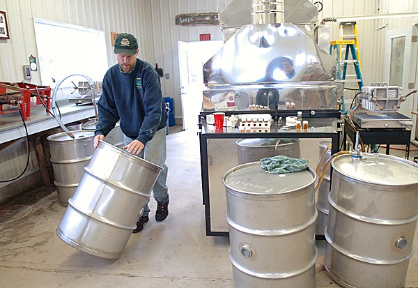 "This is what I've always wanted to do," said Lee Kinney of Kinney's Sugarhouse in Knox on Tuesday, Feb. 23, 2010, as he boiled sap to make maple syrup for the second day of the season, which began early this year. BANGOR DAILY NEWS PHOTO BY BRIDGET BROWN "This is what I've always wanted to do," said Lee Kinney of Kinney's Sugarhouse in Knox on Tuesday, Feb. 23, 2010, as he boiled sap to make maple syrup for the second day of the season, which began early this year. BANGOR DAILY NEWS PHOTO BY BRIDGET BROWN