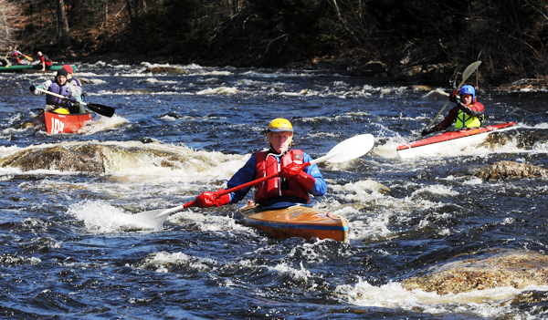 Competitors negotiate the rapids during the 31st annual St.George River Canoe Race near the Ghent Road in Searmont Saturday. In spite of the morning cold over 110 boats registered for the first race of the season. The water level was good for the race due to recent rain. BANGOR DAILY NEWS PHOTO BY GABOR DEGRE Competitors negotiate the rapids during the 31st annual St.George River Canoe Race near the Ghent Road in Searmont Saturday. In spite of the morning cold over 110 boats registered for the first race of the season. The water level was good for the race due to recent rain. BANGOR DAILY NEWS PHOTO BY GABOR DEGRE