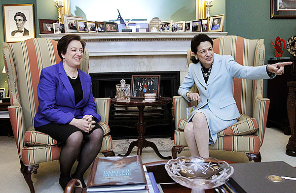 Supreme Court nominee Elena Kagan meets with Sen. Olympia Snowe, R-Maine, on Capitol Hill in Washington, Thursday, May 20, 2010. (AP Photo/Manuel Balce Ceneta) Supreme Court nominee Elena Kagan meets with Sen. Olympia Snowe, R-Maine, on Capitol Hill in Washington, Thursday, May 20, 2010. (AP Photo/Manuel Balce Ceneta)