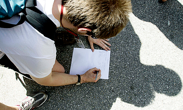 A student signs a petition where fellow students gathered at Bates College in Lewiston, Maine on Wednesday, May 26, 2010. An incident involving students being arrested occurred the night before, where some students claim they were injured by police actions. ( AP Photo/Pat Wellenbach) A student signs a petition where fellow students gathered at Bates College in Lewiston, Maine on Wednesday, May 26, 2010. An incident involving students being arrested occurred the night before, where some students claim they were injured by police actions. ( AP Photo/Pat Wellenbach)