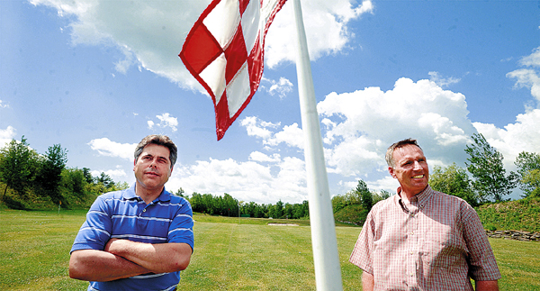 Dennis Payson (left) and Colin Gillies new co-owners of the Traditions Golf Club in Holden. BANGOR DAILY NEWS PHOTO BY GABOR DEGRE Dennis Payson (left) and Colin Gillies new co-owners of the Traditions Golf Club in Holden. BANGOR DAILY NEWS PHOTO BY GABOR DEGRE
