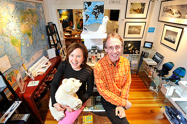 Pamelia Markwood (cq) and husband Craig Neff sit in the Ocean Room of The Naturalist's Notebook in Seal Harbor Thursday, June 17, 2010. Part shop, part art gallery and part museum, the store, which opens Monday June 21, focuses on science, nature, writing and art. (Bangor Daily News/John Clarke Russ) Pamelia Markwood (cq) and husband Craig Neff sit in the Ocean Room of The Naturalist's Notebook in Seal Harbor Thursday, June 17, 2010. Part shop, part art gallery and part museum, the store, which opens Monday June 21, focuses on science, nature, writing and art. (Bangor Daily News/John Clarke Russ)