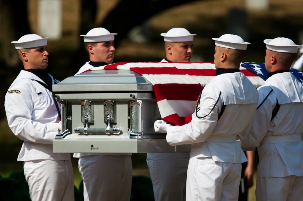 A Navy Honor Guard carries the casket of Ensign Robert Langwell, U.S. Navy, to his burial site in section 40 at Arlington National Cemetery in Arlington, Va., Monday, July 12, 2010. Langwell was one of 2 sailors missing after the USS Magpie struck mine off the coast of Chuksan-ri, South Korea, on Oct. 1, 1950. (AP Photo/Drew Angerer) A Navy Honor Guard carries the casket of Ensign Robert Langwell, U.S. Navy, to his burial site in section 40 at Arlington National Cemetery in Arlington, Va., Monday, July 12, 2010. Langwell was one of 2 sailors missing after the USS Magpie struck mine off the coast of Chuksan-ri, South Korea, on Oct. 1, 1950. (AP Photo/Drew Angerer)