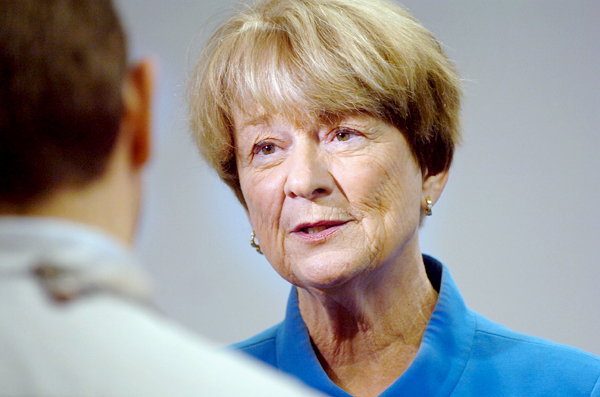 Gubernatorial candidate Libby Mitchell answers questions from reporters about her policy agenda at a press conference in Bangor on Monday, Sept. 13. Her plan consists of six specific proposals directed at creating and retaining sustainable jobs. BANGOR DAILY NEWS PHOTO BY BRIDGET BROWN Gubernatorial candidate Libby Mitchell answers questions from reporters about her policy agenda at a press conference in Bangor on Monday, Sept. 13. Her plan consists of six specific proposals directed at creating and retaining sustainable jobs. BANGOR DAILY NEWS PHOTO BY BRIDGET BROWN