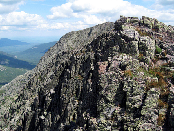 Brad Viles was reminded of a mid-summer hike of Katahdin's Knife Edge, seen here, while on a ten-mile hike on the Loop Trail Traveler Loop trail on Labor Day. (Brad Viles photo) Brad Viles was reminded of a mid-summer hike of Katahdin's Knife Edge, seen here, while on a ten-mile hike on the Loop Trail Traveler Loop trail on Labor Day. (Brad Viles photo)