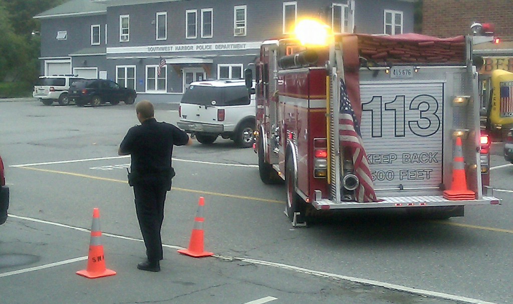 A live grenade has been found in a vehicle outside the Southwest Harbor Police Station. Police officers and local firefighters have cordoned off the parking lot and have sent for the Maine State Police to assess the situation, according to local Fire Chief Sam Chisholm. (Bangor Daily News/Bill Trotter) A live grenade has been found in a vehicle outside the Southwest Harbor Police Station. Police officers and local firefighters have cordoned off the parking lot and have sent for the Maine State Police to assess the situation, according to local Fire Chief Sam Chisholm. (Bangor Daily News/Bill Trotter)