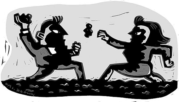 This artwork by William Brown relates to political mudslinging. This artwork by William Brown relates to political mudslinging.