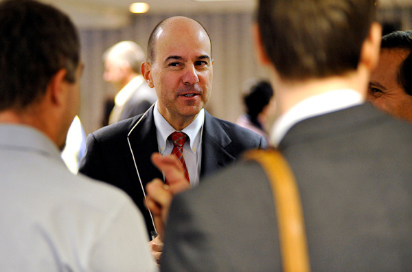 David Kappos, director of the U.S. Patent and Trademark Office, chats with participants in the Invention to Venture conference at the Black Bear Inn in Orono Wednesday, Nov. 10, 2010. (Bangor Daily News/John Clarke Russ) David Kappos, director of the U.S. Patent and Trademark Office, chats with participants in the Invention to Venture conference at the Black Bear Inn in Orono Wednesday, Nov. 10, 2010. (Bangor Daily News/John Clarke Russ)