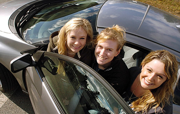 New England School of Communications students Ally Booker, left, Beth Churchill, center, and Kristen Sprague recently were named semi-finalists in the national Honda CR-Z Media Challenge. The automaker gave several schools a new car to be used in a marketing plan and advertising campaign designed by the students. Much to the sadness of many at NESCOM the car will be shipped back next week. (Bangor Daily News/Gabor Degre) New England School of Communications students Ally Booker, left, Beth Churchill, center, and Kristen Sprague recently were named semi-finalists in the national Honda CR-Z Media Challenge. The automaker gave several schools a new car to be used in a marketing plan and advertising campaign designed by the students. Much to the sadness of many at NESCOM the car will be shipped back next week. (Bangor Daily News/Gabor Degre)