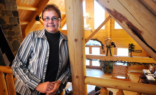 Lucy Cmber and her husband, Randy Comber, are the owners of Moosehead Cedar Log Homes in Greenville. (BANGOR DAILY NEWS PHOTO BY GABOR DEGRE)
CAPTION
Lucy Comber (pictured) and her husband Randy Comber are the owners of Mooshead Cedar Log Homes Greenville. (Bangor Daily News/Gabor Degre) Lucy Cmber and her husband, Randy Comber, are the owners of Moosehead Cedar Log Homes in Greenville. (BANGOR DAILY NEWS PHOTO BY GABOR DEGRE)
CAPTION
Lucy Comber (pictured) and her husband Randy Comber are the owners of Mooshead Cedar Log Homes Greenville. (Bangor Daily News/Gabor Degre)