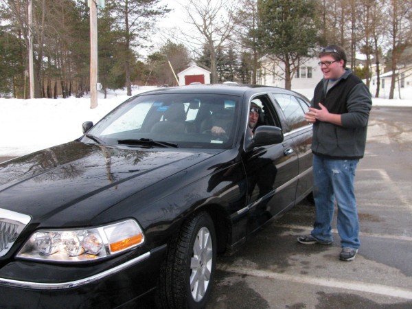 Searsport high school student Zach Parker gets ready to head to Boston Thursday, Dec. 30, where he will be featured Friday on the national Fox & Friends morning program to talk about his efforts to ban protests at military funerals. The network sent a Lincoln Town Car to the Searsport Public Safety Building to pick up the Frankfort teen, whose plan stemmed from a class history project and is aimed at the Westboro Baptist Church, a Kansas congregation that protests at soldiers' funerals around the country. "I never expected it to go national," Parker said. (Bangor Daily News/ Abigail Curtis) Searsport high school student Zach Parker gets ready to head to Boston Thursday, Dec. 30, where he will be featured Friday on the national Fox & Friends morning program to talk about his efforts to ban protests at military funerals. The network sent a Lincoln Town Car to the Searsport Public Safety Building to pick up the Frankfort teen, whose plan stemmed from a class history project and is aimed at the Westboro Baptist Church, a Kansas congregation that protests at soldiers' funerals around the country. "I never expected it to go national," Parker said. (Bangor Daily News/ Abigail Curtis)