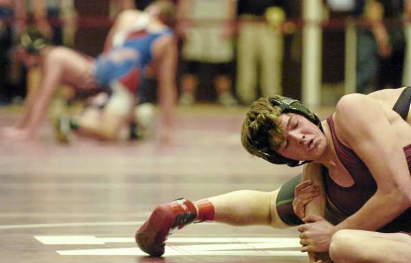Nokomis' Zack McFarlin holds Foxcroft Academy's Corey Bjornson as the they compete in the 171-pound weight class during Nokomis' wrestling tournament on Saturday, January 8, 2011. Nokomis' Zack McFarlin holds Foxcroft Academy's Corey Bjornson as the they compete in the 171-pound weight class during Nokomis' wrestling tournament on Saturday, January 8, 2011.