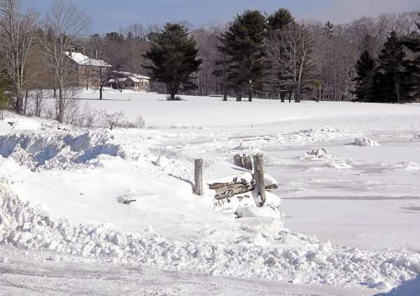 The in-town wharf in Blue Hill was mostly hidden under piles of snow on Friday, Jan. 28, 2011. The selectmen are seeking a state permit to rebuild the dock later this year. The in-town wharf in Blue Hill was mostly hidden under piles of snow on Friday, Jan. 28, 2011. The selectmen are seeking a state permit to rebuild the dock later this year.