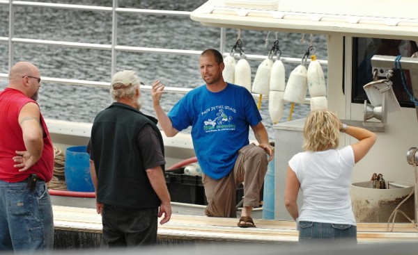 Phil Torrey (center), captain of the Master Simon, talks to Joe Sargent (from left), Spencer Joyce and Shauna Wheeler in July 2010 about the lobster boat collision he was involved in near Pond Island which left fellow Winter Harbor fisherman Frank Jordan, 71, dead and Jordan's boat, the Linda Diane, sunk. Phil Torrey (center), captain of the Master Simon, talks to Joe Sargent (from left), Spencer Joyce and Shauna Wheeler in July 2010 about the lobster boat collision he was involved in near Pond Island which left fellow Winter Harbor fisherman Frank Jordan, 71, dead and Jordan's boat, the Linda Diane, sunk.