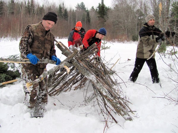 Master Maine guide Joe Tynan of Waldoboro leads a workshop on winter survival skills on Saturday at the Reef Point Preserve in Waldoboro. Tynan said the most important rule of survival is to remember that your brain is your best survival tool. A close second, he said, is to have a lighter with you. Master Maine guide Joe Tynan of Waldoboro leads a workshop on winter survival skills on Saturday at the Reef Point Preserve in Waldoboro. Tynan said the most important rule of survival is to remember that your brain is your best survival tool. A close second, he said, is to have a lighter with you.