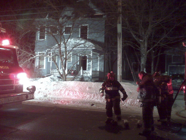 A fire broke out at this house at 330 Center St. in Bangor on Monday night when a resident tried to thaw water pipes using a propane torch, which exploded. A fire broke out at this house at 330 Center St. in Bangor on Monday night when a resident tried to thaw water pipes using a propane torch, which exploded.
