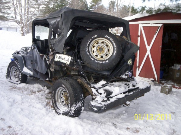 The damaged Jeep Wrangler that was involved in a hit-and-run on Christmas Eve on Interstate 95 in Carmel. Trooper Michael Johnston said Wednesday that Corinna resident Christopher Doherty, 38, was driving the truck that struck the Jeep and then left the scene. He has been charged with reckless conduct , driving to endanger, leaving the scene of a property damage accident and failure to report an accident. The damaged Jeep Wrangler that was involved in a hit-and-run on Christmas Eve on Interstate 95 in Carmel. Trooper Michael Johnston said Wednesday that Corinna resident Christopher Doherty, 38, was driving the truck that struck the Jeep and then left the scene. He has been charged with reckless conduct , driving to endanger, leaving the scene of a property damage accident and failure to report an accident.