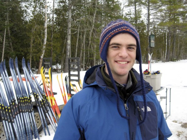 Matt Pellerin, agricultural manager for Treworgy's Family Orchards welcomed each visitor to the free ski day, held at the farm last Saturday. Matt Pellerin, agricultural manager for Treworgy's Family Orchards welcomed each visitor to the free ski day, held at the farm last Saturday.