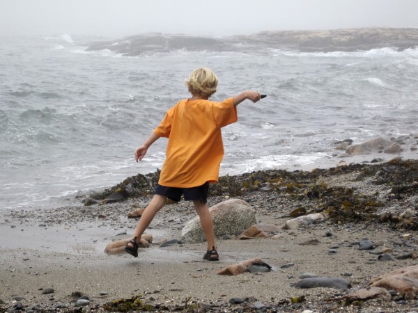 Ben Goldstein, 7, of Bar Harbor, skips rocks off the beach reached by Wonderland Trail in Bar Harbor. Ben Goldstein, 7, of Bar Harbor, skips rocks off the beach reached by Wonderland Trail in Bar Harbor.