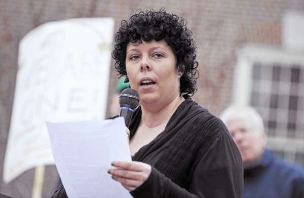 Food and Medicine board secretary and University of Maine student Jennifer Zabko joined several other speakers for the " We Are One Rally for Human Dignity" at the University of Maine's Dr. Martin Luther King, Jr. and Coretta Scott King Memorial Plaza Monday afternoon, April 4, 2011. The event also marked the anniversary of Dr. King's assassination in 1968 in Memphis,TN where he was supporting sanitation workers. The participants at Monday's rally focused on worker rights and human dignity. Food and Medicine board secretary and University of Maine student Jennifer Zabko joined several other speakers for the " We Are One Rally for Human Dignity" at the University of Maine's Dr. Martin Luther King, Jr. and Coretta Scott King Memorial Plaza Monday afternoon, April 4, 2011. The event also marked the anniversary of Dr. King's assassination in 1968 in Memphis,TN where he was supporting sanitation workers. The participants at Monday's rally focused on worker rights and human dignity.