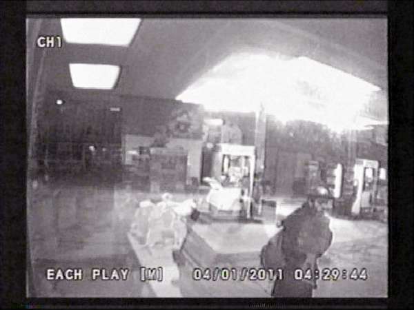 The police are asking the public for help in identifying the armed robbery suspect shown in two obscured photos taken from surveillance cameras inside the Big Apple convenience store on State Street in Bangor. The robbery took place early Monday when a man described as “possibly Hispanic or of Middle Eastern heritage with very dark eyebrows and hair” took off with an undisclosed amount of money. The police are asking the public for help in identifying the armed robbery suspect shown in two obscured photos taken from surveillance cameras inside the Big Apple convenience store on State Street in Bangor. The robbery took place early Monday when a man described as “possibly Hispanic or of Middle Eastern heritage with very dark eyebrows and hair” took off with an undisclosed amount of money.