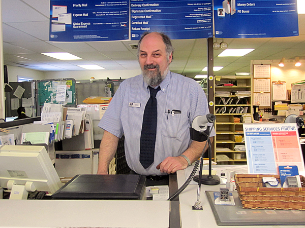 Don Martin at work in the Hampden Post Office Don Martin at work in the Hampden Post Office
