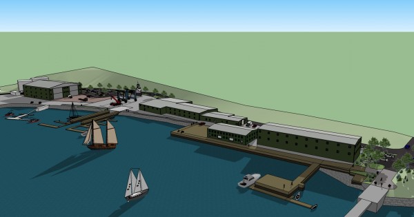 This computer model shows how Belfast's proposed Front Street Shipyard could look. A 55-foot-tall building that was discussed during a public hearing Tuesday night is located to the far left. This computer model shows how Belfast's proposed Front Street Shipyard could look. A 55-foot-tall building that was discussed during a public hearing Tuesday night is located to the far left.