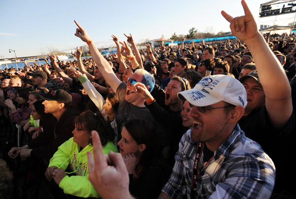 Avalanche concert goers rock out to the heavy metals sounds of Halestorm along the Bangor waterfront on Saturday. Avalanche concert goers rock out to the heavy metals sounds of Halestorm along the Bangor waterfront on Saturday.