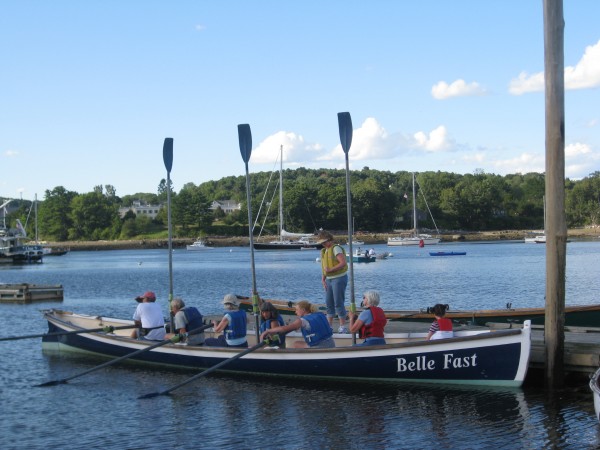 Participants prepare for a community row in the Cornish gig “Belle Fast.” Participants prepare for a community row in the Cornish gig “Belle Fast.”