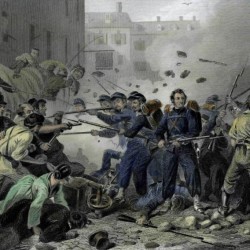 Massachusetts soldiers and a pro-Confederacy mob battled on Baltimore streets on April 19, 1861.