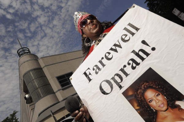 Kimberly Adams waits outside Harpo Studios before the taping of the last Oprah Winfrey show after 25 years in Chicago, Tuesday, May 24, 2011. Kimberly Adams waits outside Harpo Studios before the taping of the last Oprah Winfrey show after 25 years in Chicago, Tuesday, May 24, 2011.