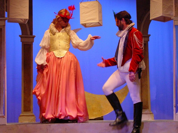 Beatrice and Benedick (Craig Baldwin and Tommy Piper) engage in a dance in Opera House Arts’ production of “Much Ado About Nothing.” Beatrice and Benedick (Craig Baldwin and Tommy Piper) engage in a dance in Opera House Arts’ production of “Much Ado About Nothing.”