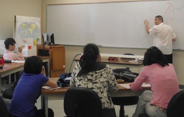 Students from Hefei #8, a high school in Hefei, China, are at the University of Maine at Presque Isle this week to experience what college is like in the United States. Competition for slots in Chinese colleges is fierce and a lack of space has encouraged more Chinese students to seek out a U.S. education. The 41 students, a group of whom are seen here in a mathematics course at UMPI on Thursday, July 21, 2011, also visited New York, Philadelphia and Washington, D.C. Students from Hefei #8, a high school in Hefei, China, are at the University of Maine at Presque Isle this week to experience what college is like in the United States. Competition for slots in Chinese colleges is fierce and a lack of space has encouraged more Chinese students to seek out a U.S. education. The 41 students, a group of whom are seen here in a mathematics course at UMPI on Thursday, July 21, 2011, also visited New York, Philadelphia and Washington, D.C.