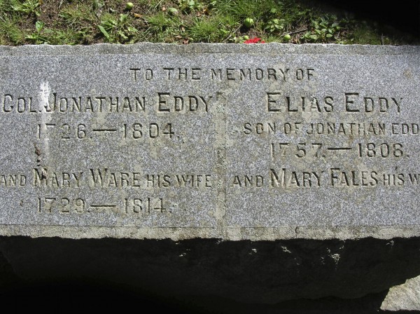 The monument to Jonathan Eddy, erected in 1892 by his descendants, is located near the river on Monument Drive, just off Route 178 in Eddington. The monument to Jonathan Eddy, erected in 1892 by his descendants, is located near the river on Monument Drive, just off Route 178 in Eddington.