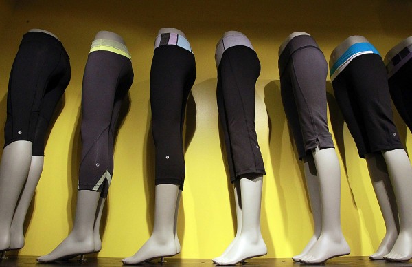 A line of sweatpants is displayed at Lululemon, which recently opened a store at the South Coast Plaza in Costa Mesa, California. The company is the hottest name in the women's active wear sector these days. A line of sweatpants is displayed at Lululemon, which recently opened a store at the South Coast Plaza in Costa Mesa, California. The company is the hottest name in the women's active wear sector these days.