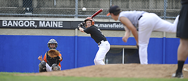 Matt Morrow gets ready to hit a pitch from Brewer teammate Kyle Alexander with Ian Forrest catching during their practice Tuesday at Mansfield Stadium in Bangor. The Maine District 3 champions from Brewer are prepping for the upcoming Senior League World Series, which will be held at Mansfield Stadium for the 10th straight year. Matt Morrow gets ready to hit a pitch from Brewer teammate Kyle Alexander with Ian Forrest catching during their practice Tuesday at Mansfield Stadium in Bangor. The Maine District 3 champions from Brewer are prepping for the upcoming Senior League World Series, which will be held at Mansfield Stadium for the 10th straight year.