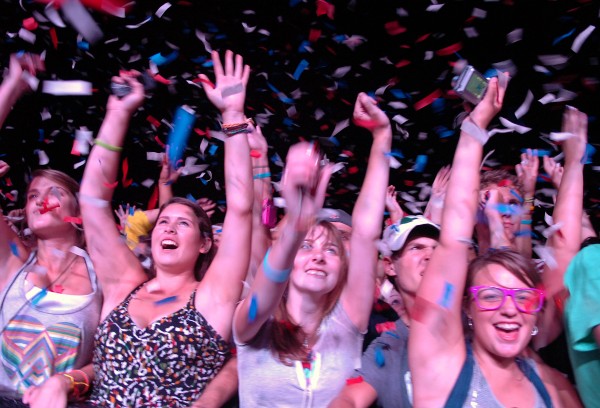 Festival goers cheer as the band OK Go finishes their set at KahBang on the Bangor Waterfront on Saturday, Aug. 14, 2010. Pictured (from left) are Melanie Jackson, 18, of Bangor, Grace LeClair, 18, of Bangor, Katie Todd, 17, of Jonesport and Paiden Carver, 17, of Beals Island. Festival goers cheer as the band OK Go finishes their set at KahBang on the Bangor Waterfront on Saturday, Aug. 14, 2010. Pictured (from left) are Melanie Jackson, 18, of Bangor, Grace LeClair, 18, of Bangor, Katie Todd, 17, of Jonesport and Paiden Carver, 17, of Beals Island.