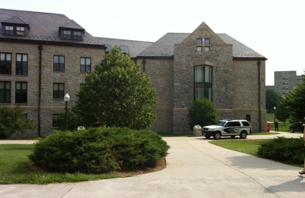 Peddrew-Yates Residence Hall, near Dietrick Dining Center, is locked down on Thursday, August 4, 2011, on the Virginia Tech Campus in Blacksburg, Va., after three youths attending a summer camp on Virginia Tech's campus said they saw a man outside New Residence Hall East "holding what may have been a handgun," the university said. Peddrew-Yates Residence Hall, near Dietrick Dining Center, is locked down on Thursday, August 4, 2011, on the Virginia Tech Campus in Blacksburg, Va., after three youths attending a summer camp on Virginia Tech's campus said they saw a man outside New Residence Hall East "holding what may have been a handgun," the university said.
