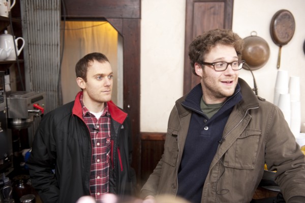 Writer Will Reiser and actor Seth Rogen on the set of "50/50." Writer Will Reiser and actor Seth Rogen on the set of "50/50."