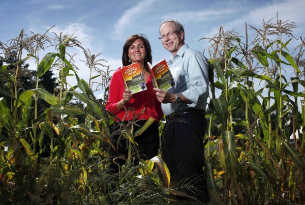 Farmers' Almanac editor Sondra Duncan and publisher Peter Geiger pose in a corn field with the 2012 edition of the almanac. The Almanac is reaching out to readers with an e-reader, mobile website for smartphones, and an app that's in the works. Farmers' Almanac editor Sondra Duncan and publisher Peter Geiger pose in a corn field with the 2012 edition of the almanac. The Almanac is reaching out to readers with an e-reader, mobile website for smartphones, and an app that's in the works.