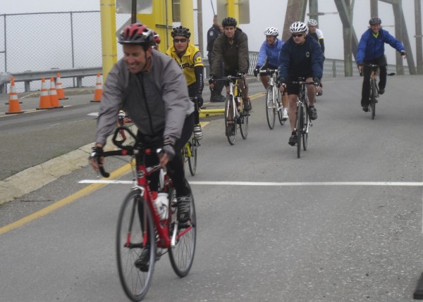 Cyclists with Spokes for Hope roll across the international bridge in Fort Kent at the start of their 400 mile bicycle ride ending Monday in Kittery. The cyclists are riding to raise funds and promote awareness of cancer support and research. Cyclists with Spokes for Hope roll across the international bridge in Fort Kent at the start of their 400 mile bicycle ride ending Monday in Kittery. The cyclists are riding to raise funds and promote awareness of cancer support and research.